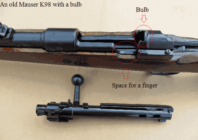 An older version of  Mauser K98 (with bulb)